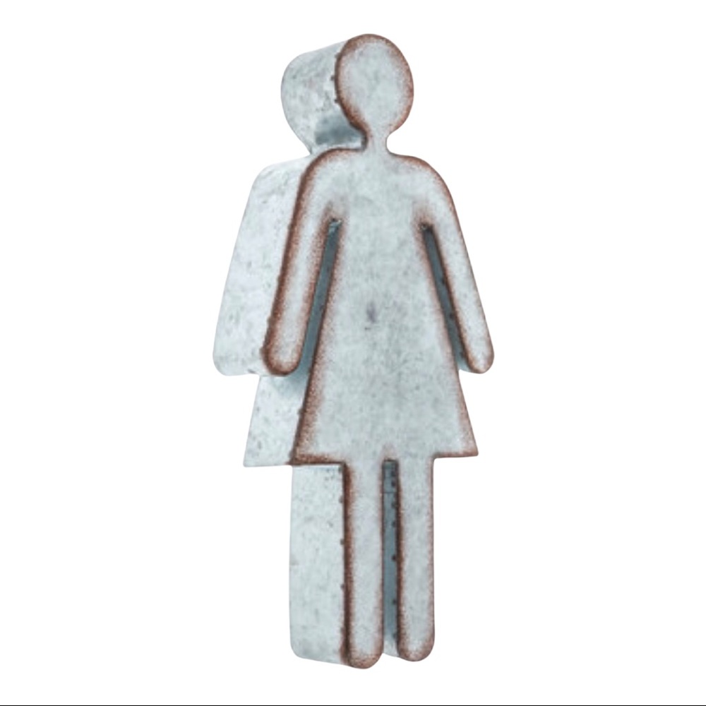 RUSTIC MODERN FARMHOUSE WOMEN GALVANIZED METAL BATHROOM SIGN